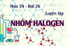 Luyện tập tính chất hóa học của nhóm halogen, hợp chất halogen và bài tập - hóa 10 bài 26